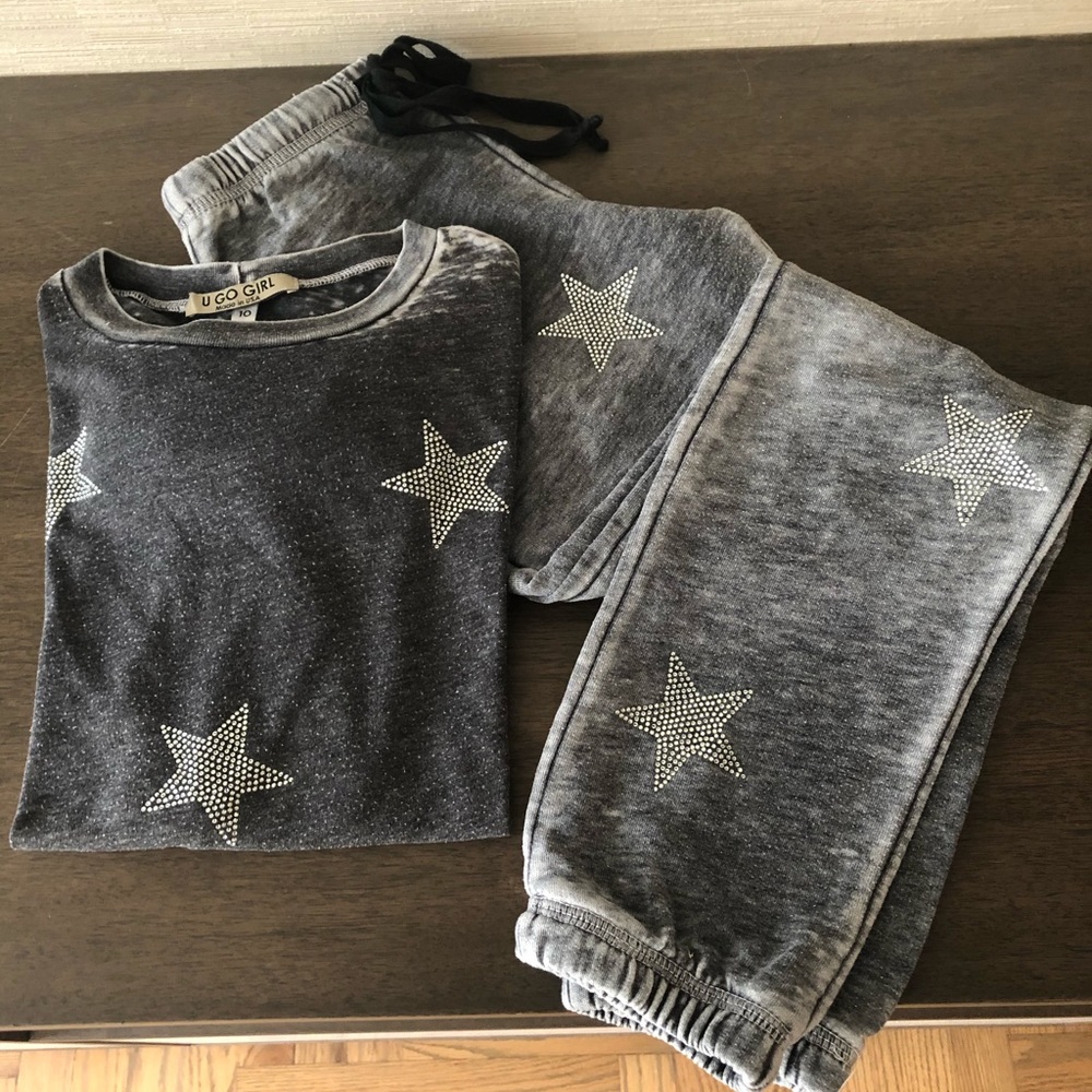 Grey Washed Jogger and Matching Long Sleeve Tee